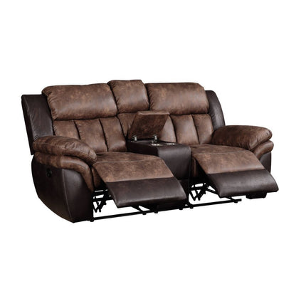 Jaylen - Loveseat - Toffee & Espresso Polished Microfiber ACME 