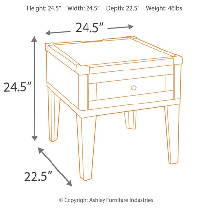 Todoe - Dark Gray - Rectangular End Table Ashley Furniture 