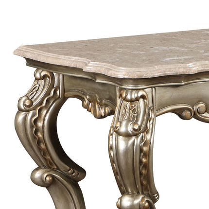 Miliani - Sofa Table With Marble Top - Natural Antique Bronze ACME 