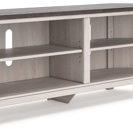 Dorrinson - Two-tone - Medium Corner TV Stand Signature Design by Ashley® 