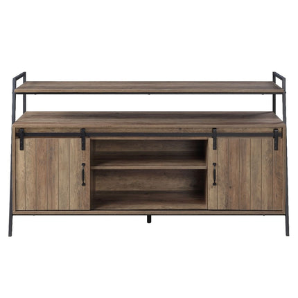 Rashawn TV Stand - Rustic Oak & Black Finish ACME 