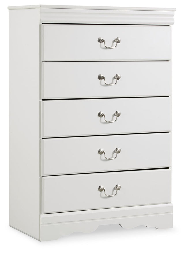 Anarasia - White - Five Drawer Chest Ashley Furniture 