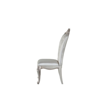 Gorsedd - Side Chair (Set of 2) - Cream Fabric & Antique White ACME 