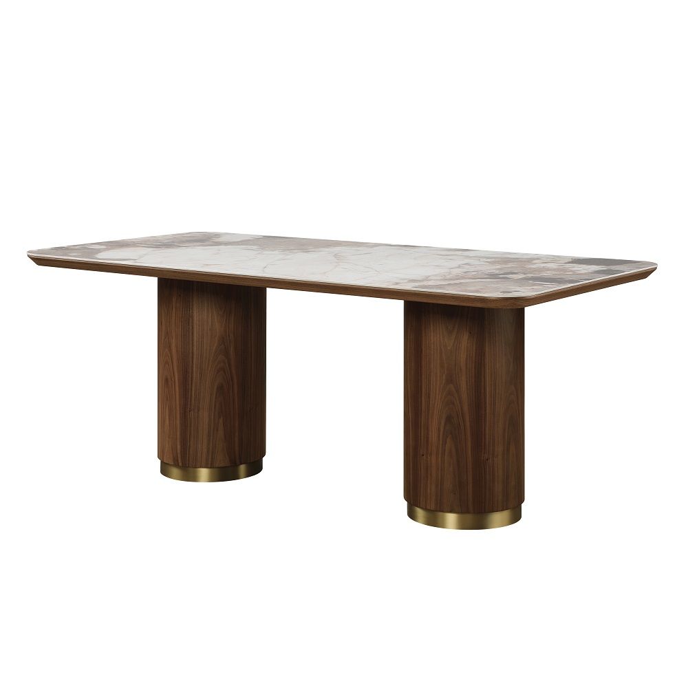 Willene - Dining Table With Ceramic Top - Walnut - Tony's Home Furnishings