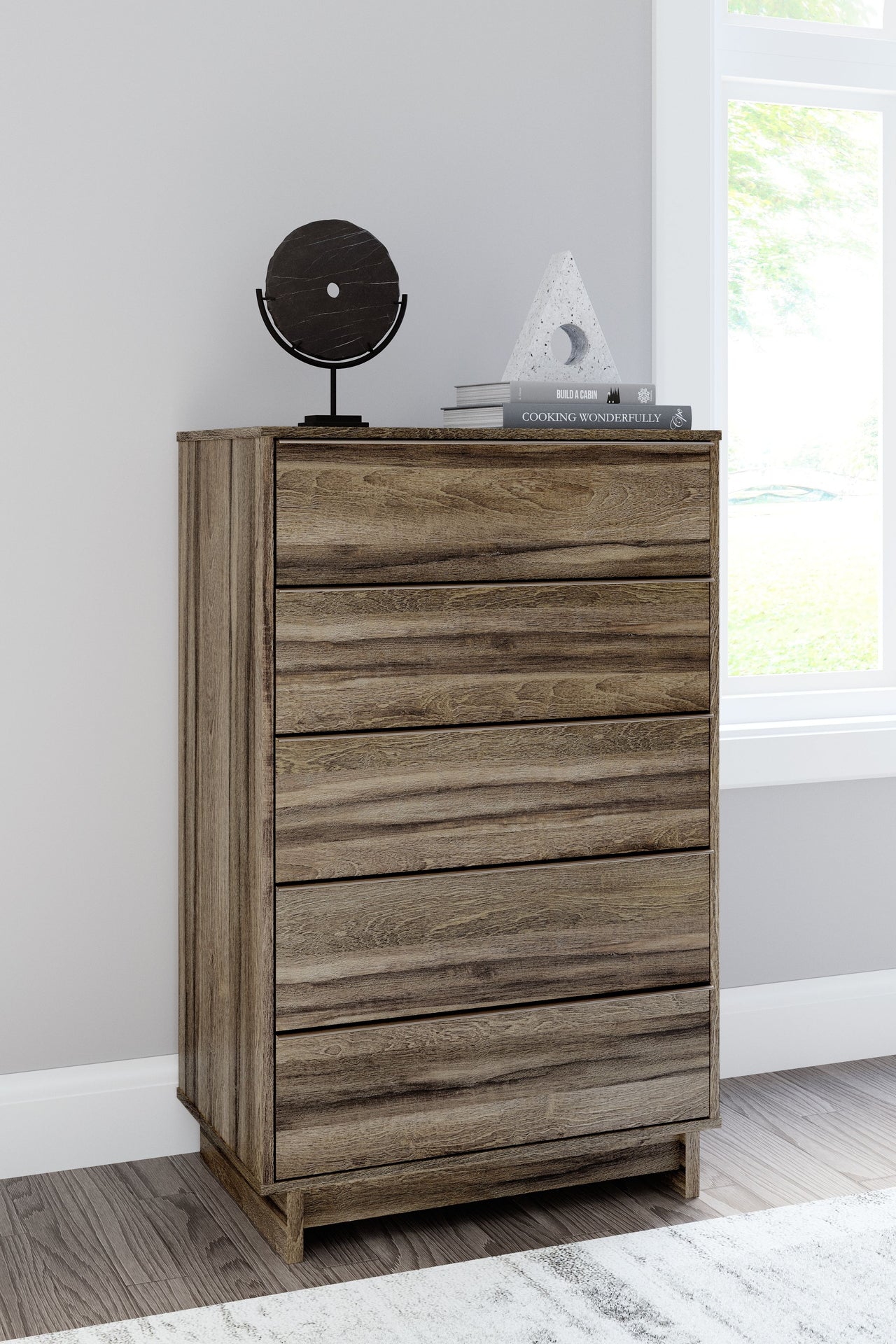 Shallifer - Brown - Five Drawer Chest - Tony's Home Furnishings