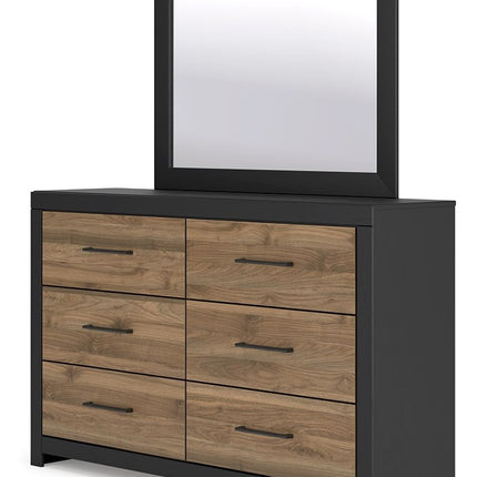 Vertani - Black - Dresser And Mirror Signature Design by Ashley® 