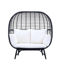 Penelope - Patio Lounge Chair - Cream Fabric & Black Finish ACME 