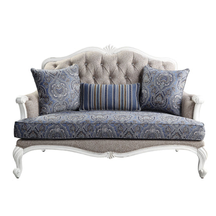 Ciddrenar - Loveseat - Fabric & White Finish ACME 