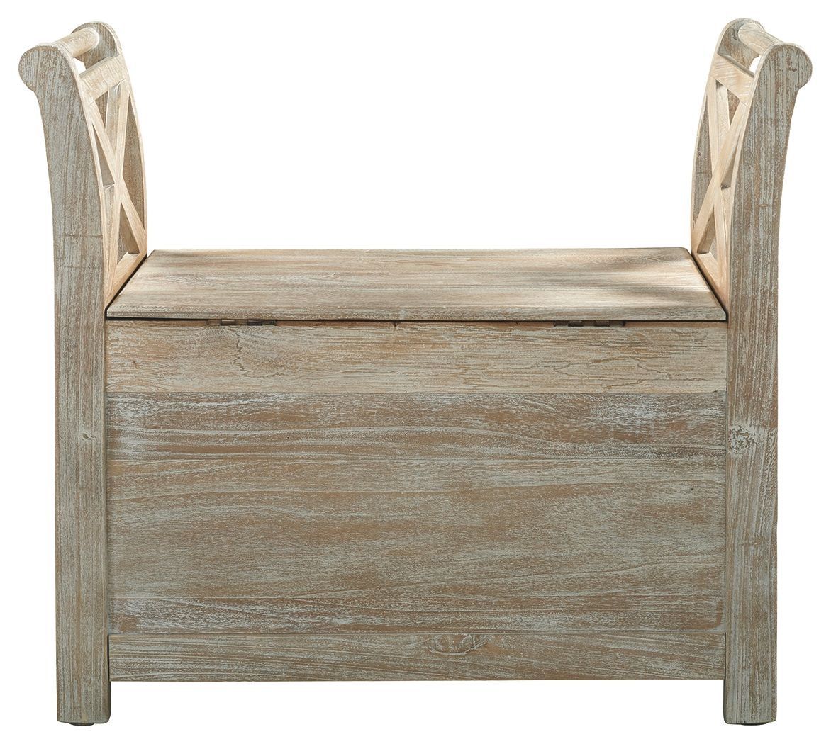 Fossil - Whitewash - Accent Bench - Tony's Home Furnishings