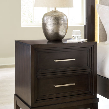 Neymorton - Dark Grayish Brown - Two Drawer Night Stand Signature Design by Ashley® 