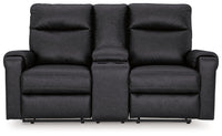 Thumbnail for Axtellton - Carbon - Dbl Power Reclining Loveseat With Console - Tony's Home Furnishings