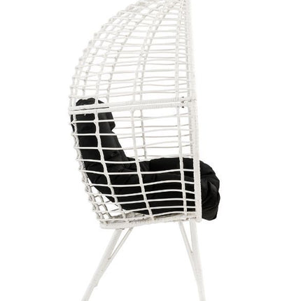 Galzed - Patio Lounge Chair - Black Fabric & White Wicker ACME 