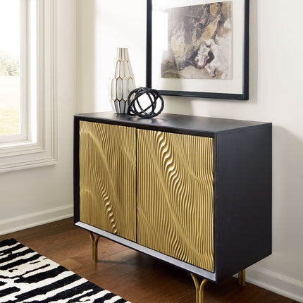 Tayner - Black / Gold Finish - Accent Cabinet Signature Design by Ashley® 