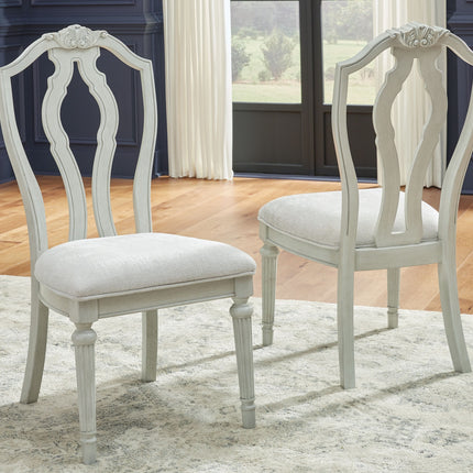 Montelaine - Antique White - Dining Upholstered Side Chair (Set of 2) Benchcraft® 