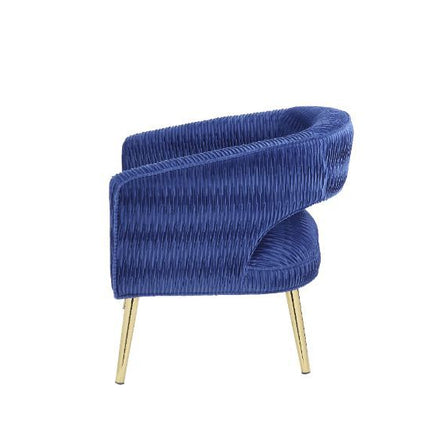 Aistil - Accent Chair - Blue Velvet & Gold Finish ACME 