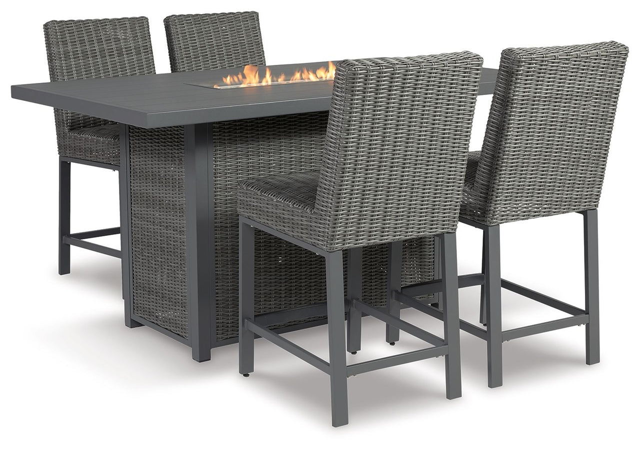 Palazzo - Gray - Outdoor Counter Height Dining Table With 4 Barstools - Tony's Home Furnishings