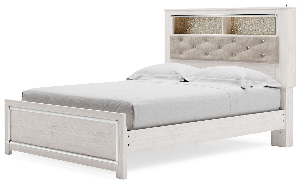 Altyra - White - Queen Panel Bookcase Bed With Roll Slats - Tony's Home Furnishings