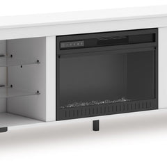 Brollevi - White - TV Stand With Fireplace Signature Design by Ashley® 