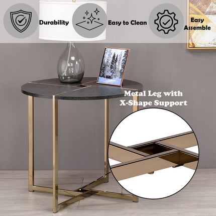 Bromia - End Table - Black & Champagne ACME 