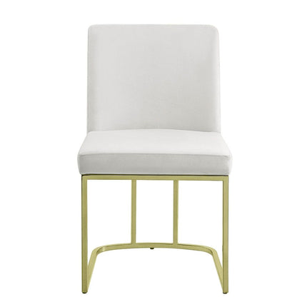 Zazie - Side Chair (Set of 2) - White Velvet & Gold ACME 