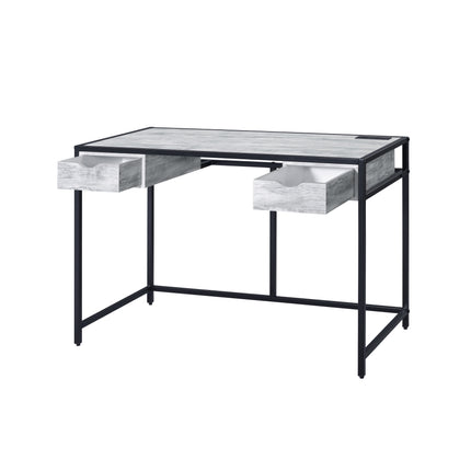 Wearn - Writing Desk - Weathered Gray & Black Finish ACME 