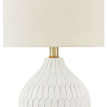 Wardmont - White - Ceramic Table Lamp Ashley Furniture 