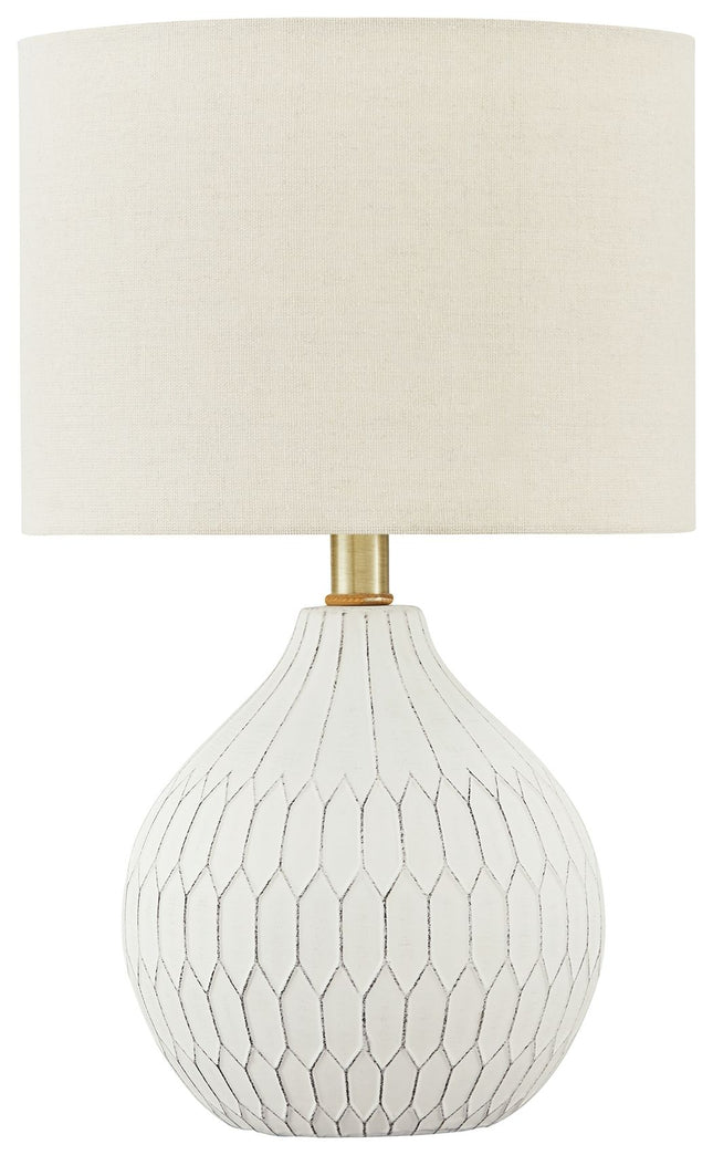 Wardmont - White - Ceramic Table Lamp Ashley Furniture 