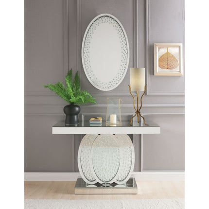 Nysa - Accent Table - Mirrored & Faux Crystals - 32" ACME 