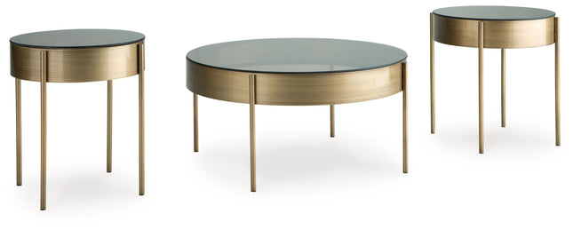 Jettaya - Brushed Brass - Occasional Table Set (Set of 3) Signature Design by Ashley® 