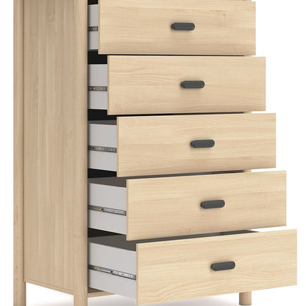 Cabinella - Tan - Five Drawer Chest Signature Design by Ashley® 