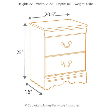 Huey - Black - Two Drawer Night Stand Ashley Furniture 