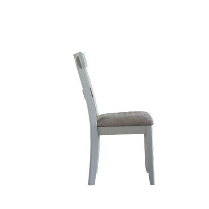 House - Marchese Side Chair (Set of 2) - Two Tone Gray Fabric & Pearl Gray Finish ACME 