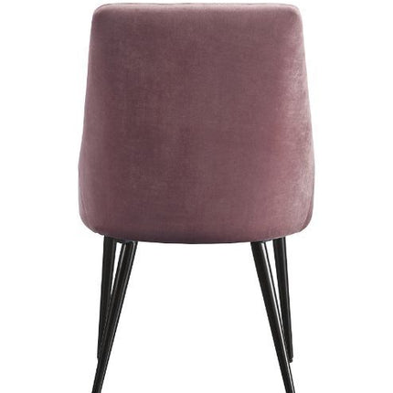 Caspian - Side Chair (Set of 2) - Pink Fabric & Black Finish ACME 