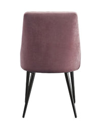 Caspian - Side Chair (Set of 2) - Pink Fabric & Black Finish ACME 