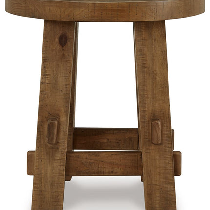 Mackifeld - Warm Brown - Round End Table Signature Design by Ashley® 