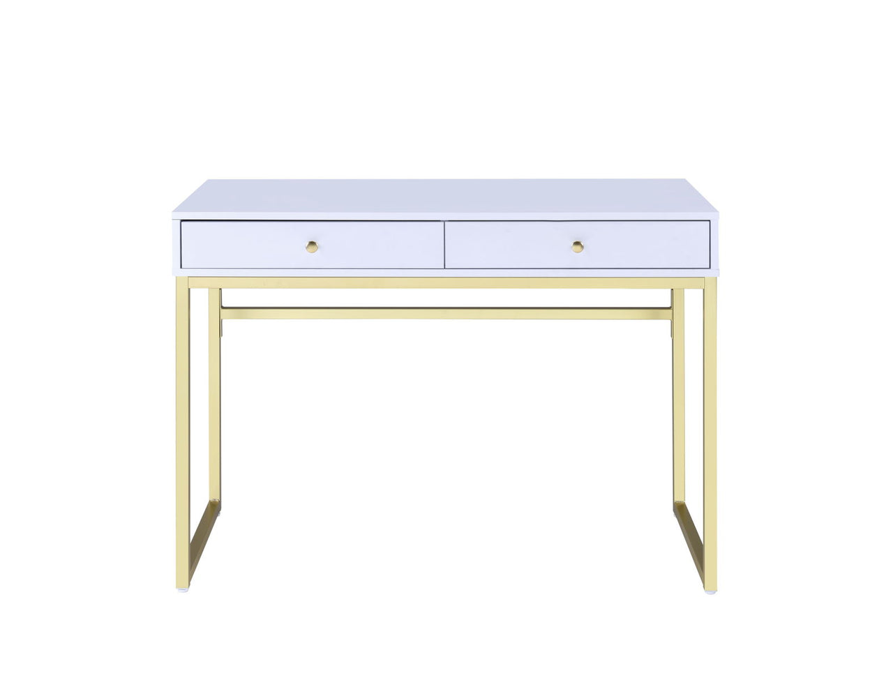 Coleen - Vanity Desk - White & Brass Finish - Tony's Home Furnishings