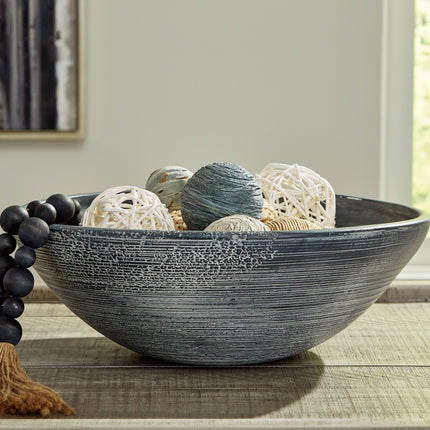 Meadie - Distressed Blue - Bowl - Tony's Home Furnishings