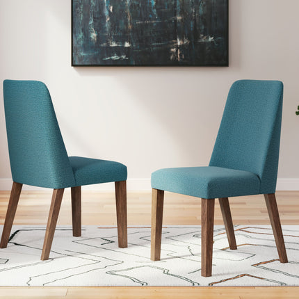 Lyncott - Blue / Brown - Dining Uph Side Chair (Set of 2) Signature Design by Ashley® 