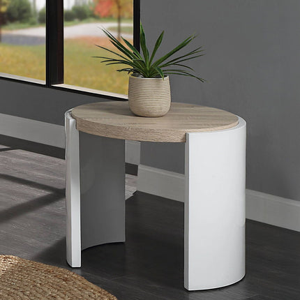 Zoma - End Table - Oak & White High - Tony's Home Furnishings