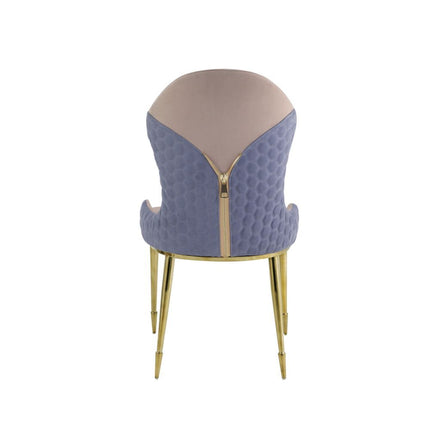 Caolan - Side Chair (Set of 2) - Tan, Lavender Fabric & Gold ACME 