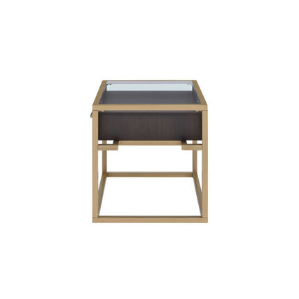 Yumia - End Table - Gold & Clear Glass ACME 