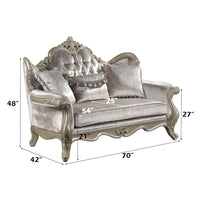 Libertee - Loveseat With 3 Pillows - Beige Fabric & Champagne ACME 