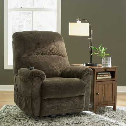 Shadowboxer - Chocolate - Power Lift Recliner Signature Design by Ashley® 