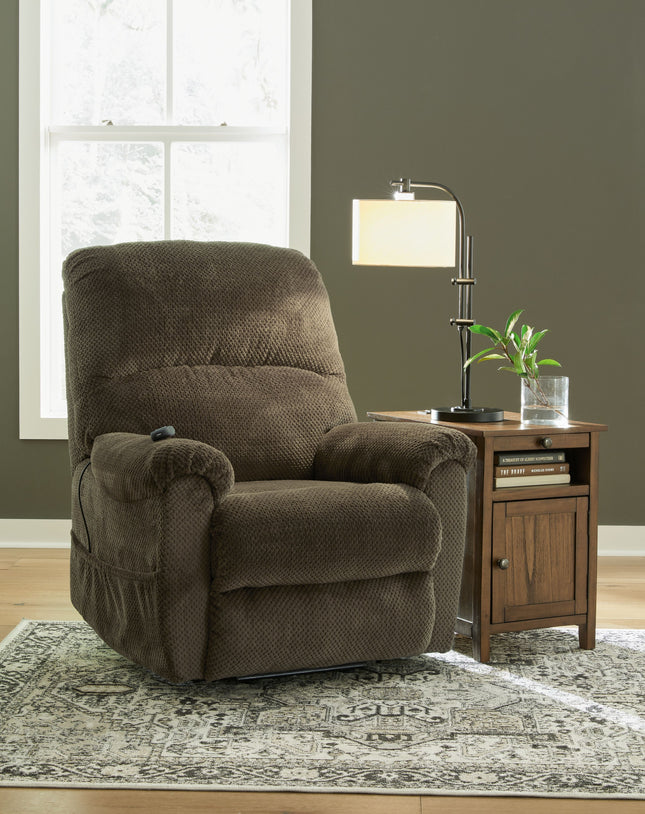 Shadowboxer - Chocolate - Power Lift Recliner Signature Design by Ashley® 