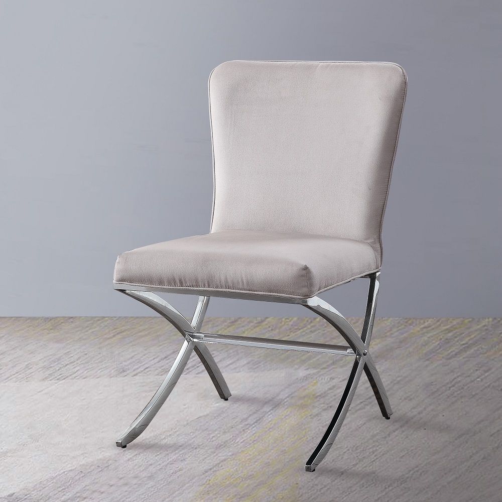 Daire - Side Chair (Set of 2) - Velvet & Chrome - Tony's Home Furnishings