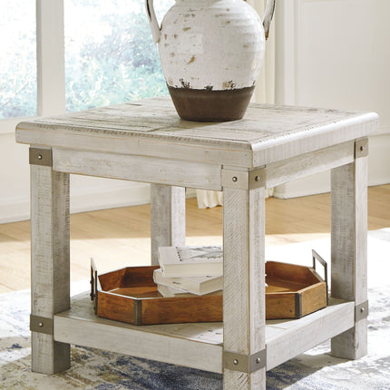 Carynhurst - White Wash Gray - Rectangular End Table Ashley Furniture 