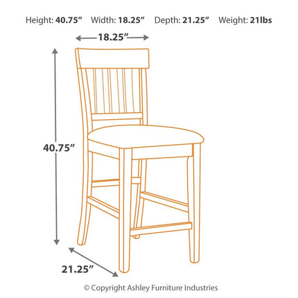 Ralene - Medium Brown - Upholstered Barstool (Set of 2) Signature Design by Ashley® 