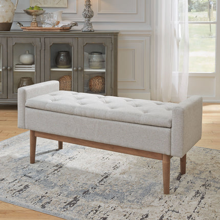 Briarson - Beige / Brown - Storage Bench Ashley Furniture 