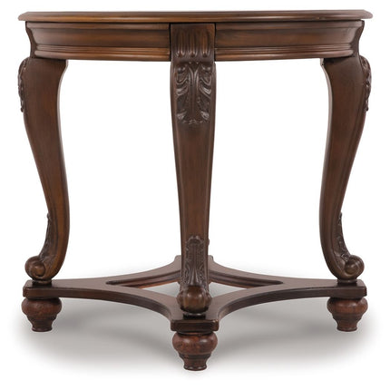 Norcastle - Dark Brown - Round End Table Ashley Furniture 