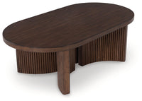 Thumbnail for Korestone - Dark Brown - Oval Cocktail Table - Tony's Home Furnishings